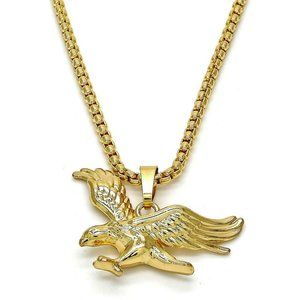 14k Gold Eagle 30" Chain + Pendant